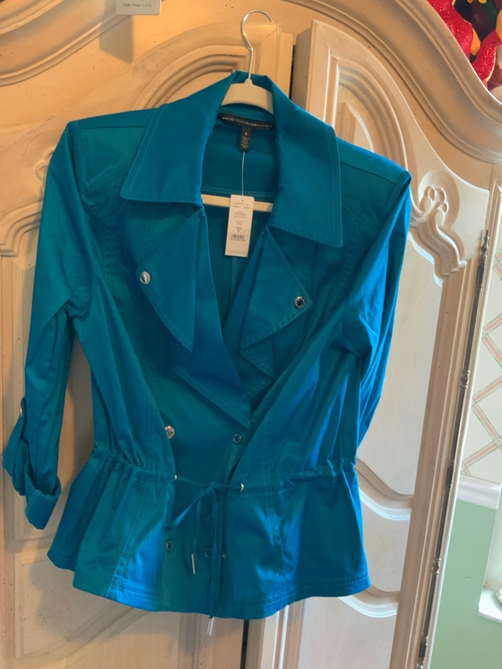 White House Black Market Teal Utility Jacket - Picture 2 of 5